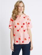 Marks & Spencer Floral Print Round Neck Half Sleeve Shirt Pale Pink