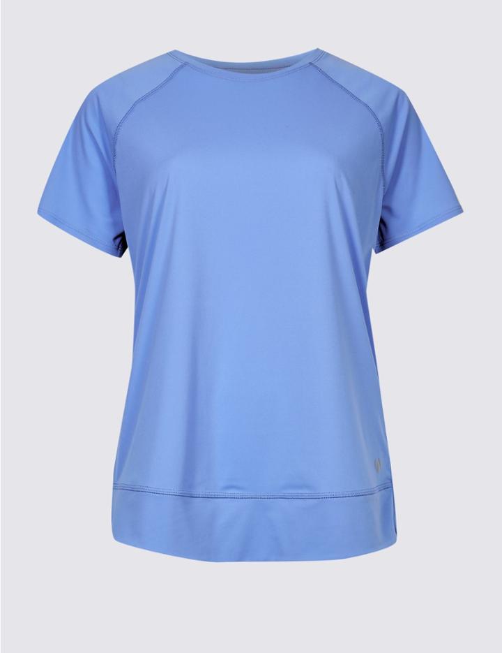 Marks & Spencer Round Neck Short Sleeve T-shirt Cornflower