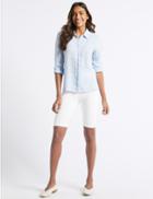 Marks & Spencer Cotton Rich Legging Shorts White