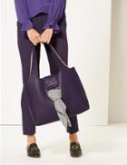 Marks & Spencer Faux Leather Shoulder Bag Ultraviolet