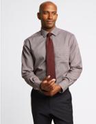 Marks & Spencer Pure Cotton Non-iron Regular Fit Shirt Burgundy