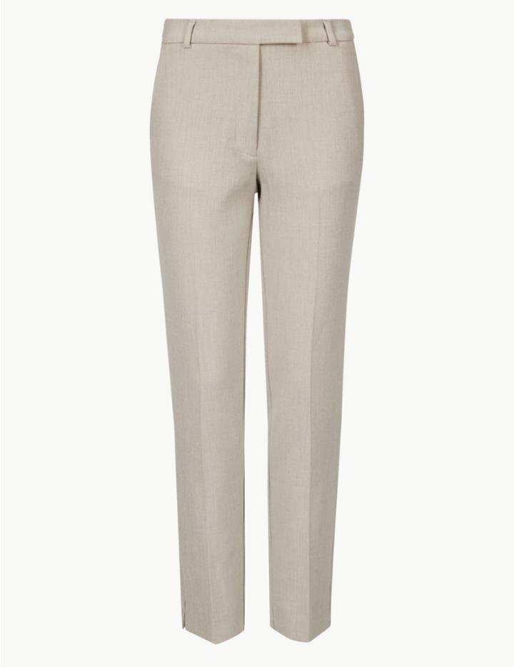 Marks & Spencer Slim Leg Ankle Grazer Trousers Neutral
