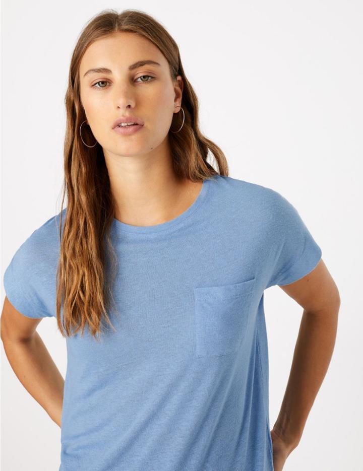 Marks & Spencer Pocket Detail Relaxed Fit T-shirt Chambray