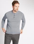 Marks & Spencer Merino Wool Blend Slim Fit Polo Shirt Grey