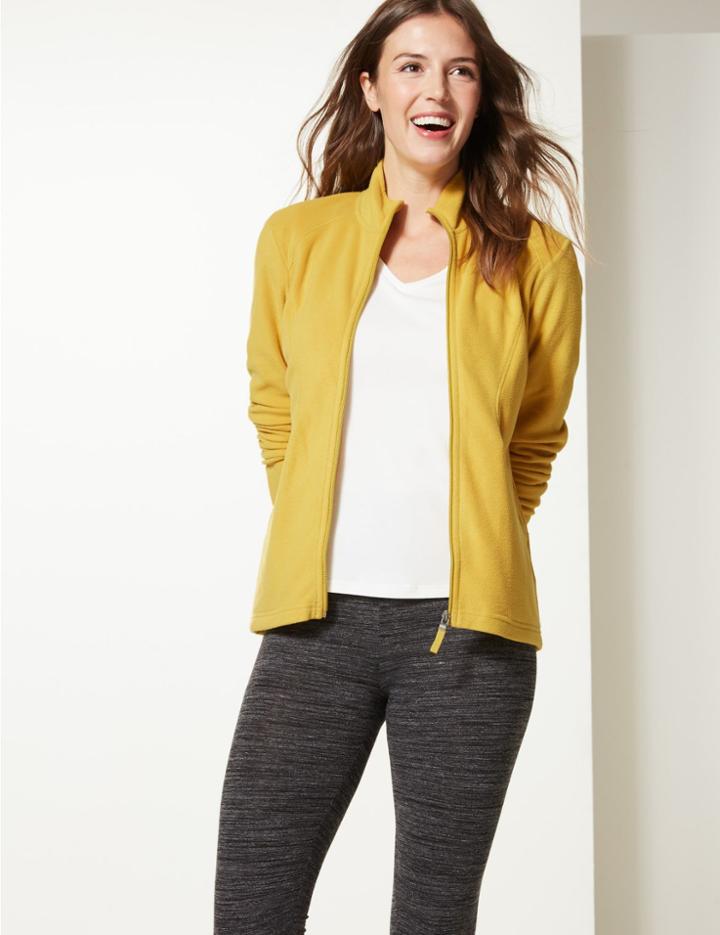 Marks & Spencer Panelled Fleece Jacket Honey