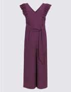Marks & Spencer Frill Sleeve Jumpsuit Purple