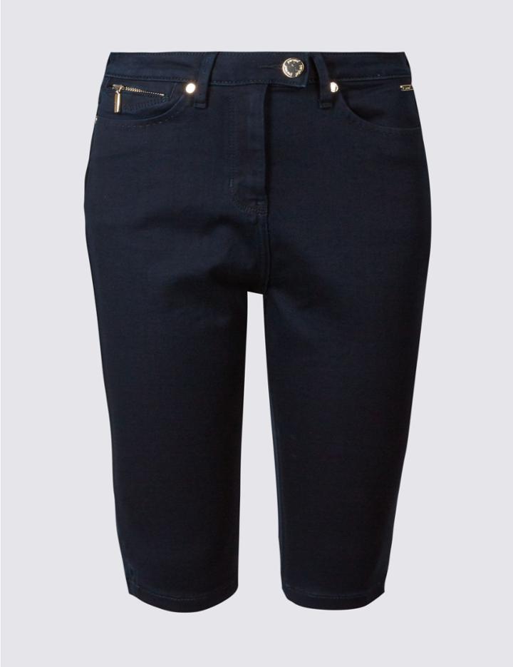 Marks & Spencer Denim Pedal Pusher Shorts Navy