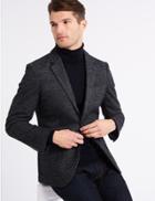 Marks & Spencer Charcoal Herringbone Tailored Fit Jacket Charcoal