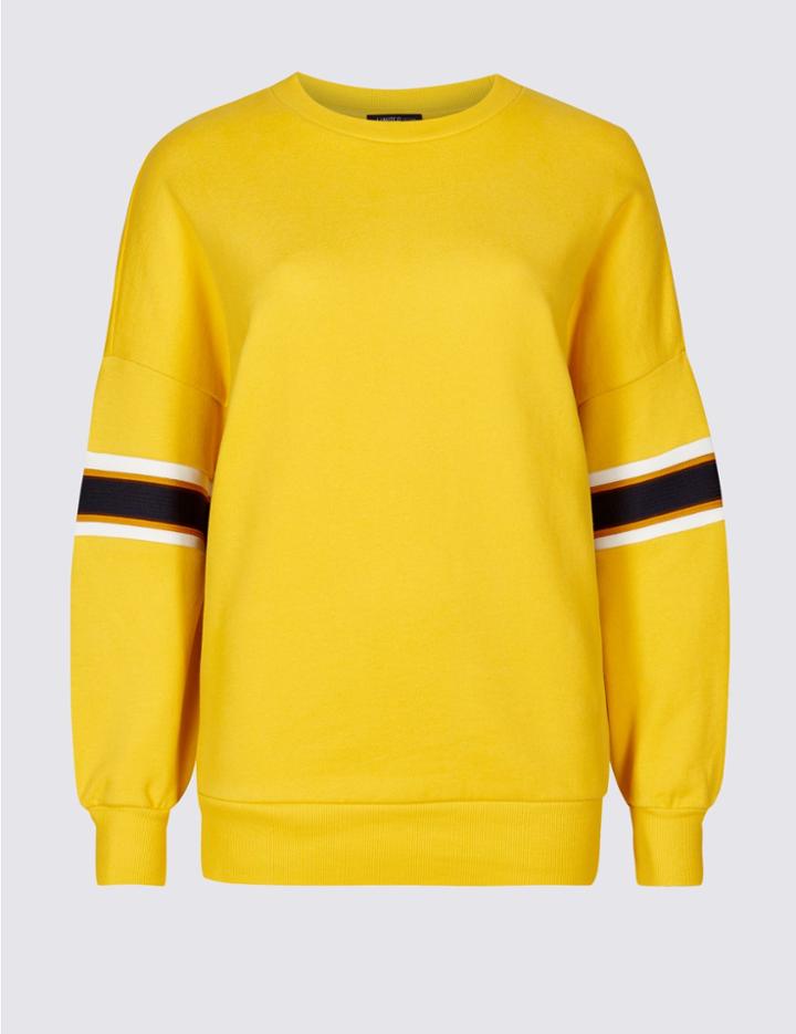 Marks & Spencer Pure Cotton Long Sleeve Sweatshirt Ochre