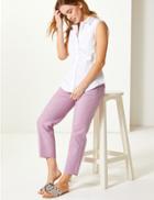 Marks & Spencer Petite Slim 7/8th Leg Trousers Pale Mauve