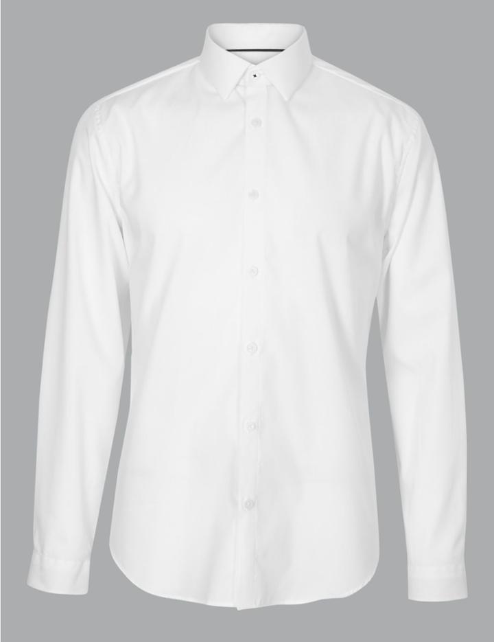 Marks & Spencer Slim Fit Cotton Rich Shirt White