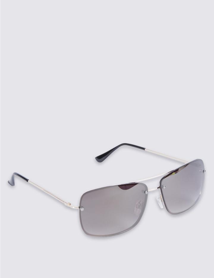 Marks & Spencer Double Bridge Rimless Sunglasses Brown