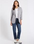 Marks & Spencer Relaxed Open Front Blazer Silver Grey