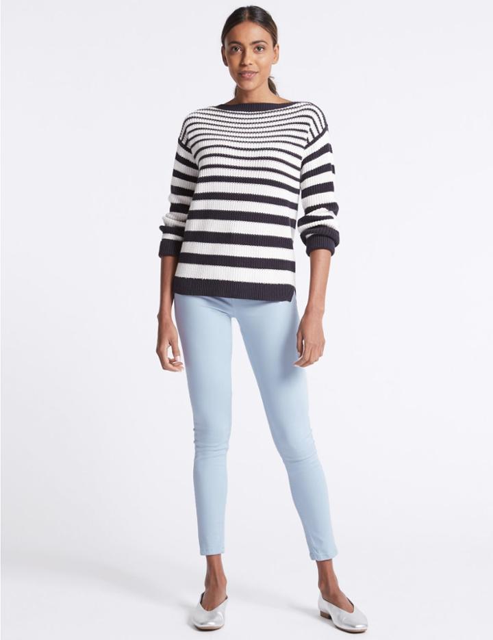 Marks & Spencer Mid Rise Super Skinny Jeans Pale Blue