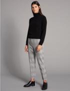 Marks & Spencer Prince Of Wales Check Trousers Black Mix