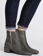 Marks & Spencer Block Heel Side Zip Ankle Boots Grey