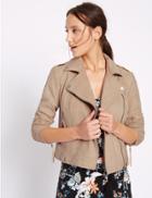 Marks & Spencer Faux Suede Biker Jacket Neutral