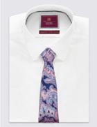 Marks & Spencer Pure Silk Paisley Print Tie Navy