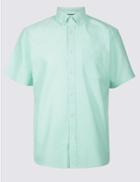 Marks & Spencer Pure Cotton Shirt With Pocket Mint