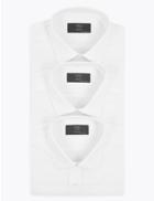 Marks & Spencer 3 Pack Regular Fit Easy Iron Shirts White