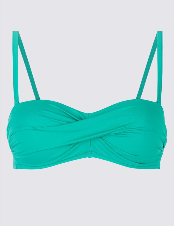 Marks & Spencer Moulded Bandeau Bikini Top Aqua