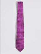 Marks & Spencer Geometric Tie, Hank & Cufflink Set Magenta Mix