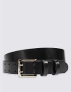 Marks & Spencer Leather Double Prong Buckle Belt Black