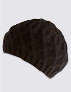 Marks & Spencer Stitch Beret Hat Black
