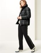 Marks & Spencer Textured Padded Jacket With Stormwear&trade; Black Mix