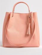 Marks & Spencer Faux Leather Double Handle Shoulder Bag Soft Peach
