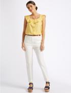 Marks & Spencer Belted Slim Fit Trousers Ivory