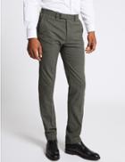 Marks & Spencer Grey Textured Skinny Fit Trousers Grey