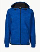Marks & Spencer Active Cotton Rich Zip Through Hoody Bright Blue