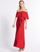 Marks & Spencer Bardot Half Sleeve Maxi Dress Red
