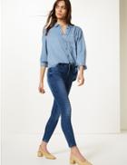 Marks & Spencer Ivy Ankle Grazer Skinny Jeans Medium Indigo