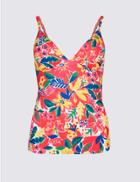 Marks & Spencer Floral Print Non-wired Tankini Top Pink Mix