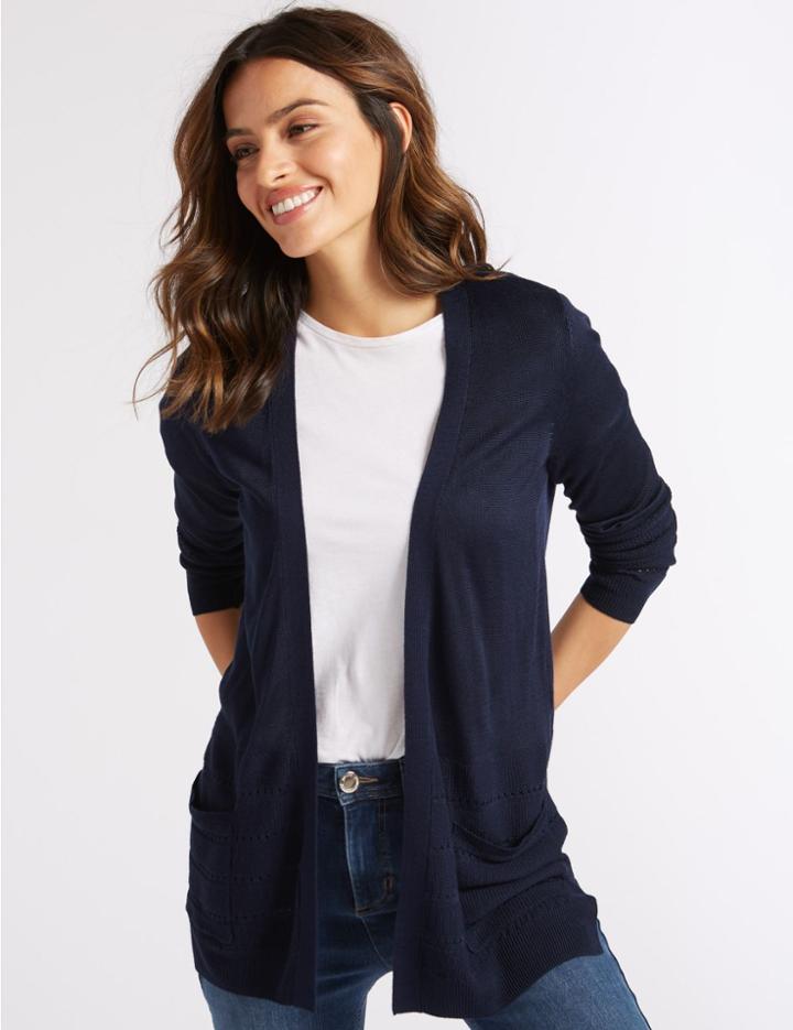 Marks & Spencer Lightweight Long Sleeve Cardigan Indigo