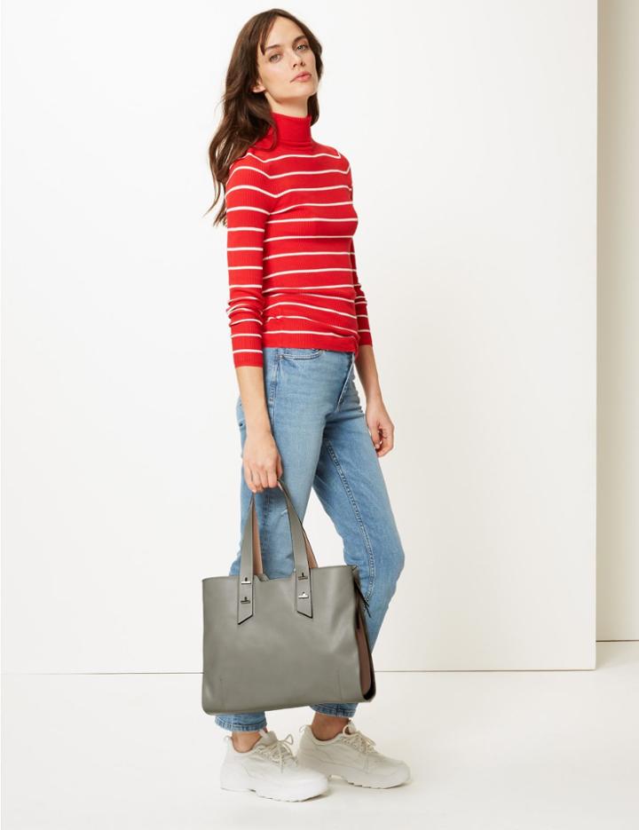 Marks & Spencer Faux Leather Tote Bag Neutral