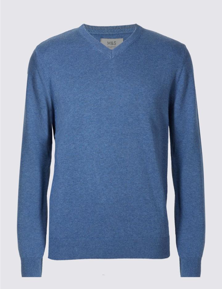 Marks & Spencer Pure Cotton Jumper Light Denim