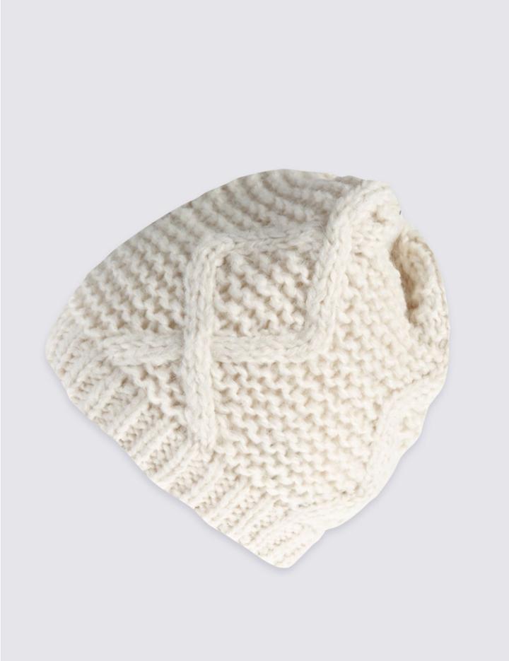 Marks & Spencer Cable Beanie Hat Cream
