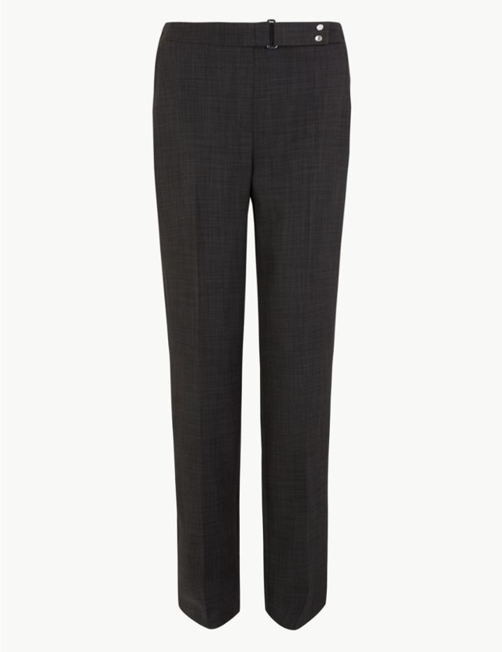 Marks & Spencer Buckled Straight Leg Trousers Charcoal