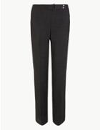 Marks & Spencer Buckled Straight Leg Trousers Charcoal
