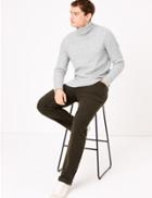 Marks & Spencer Roll Neck Jumper With Wool Grey