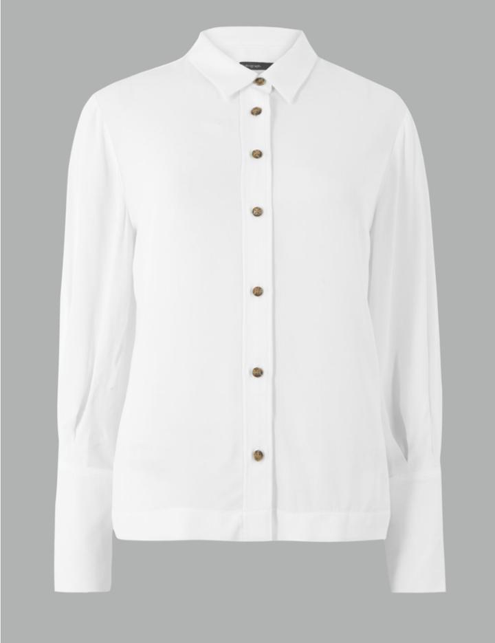 Marks & Spencer Autograph Balloon Sleeve Blouse Soft White