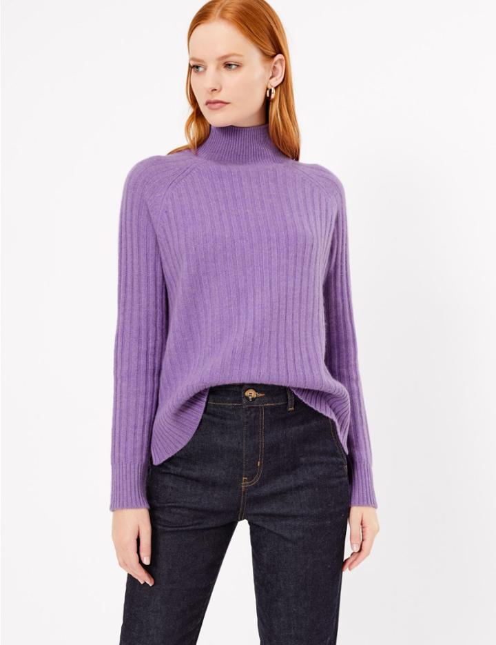 Marks & Spencer Pure Cashmere Turtle Neck Jumper Mauve