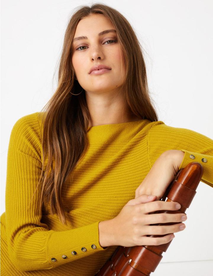 Marks & Spencer Slash Neck Long Sleeve Jumper Antique Brass
