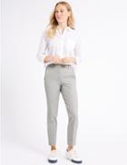 Marks & Spencer Cotton Rich Textured Slim Leg Trousers Light Grey