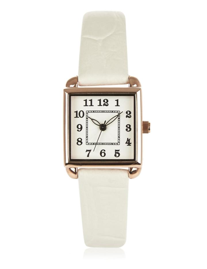 Marks & Spencer Rectangular Face Watch Cream