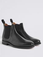Marks & Spencer Leather Pull On Chelsea Boots Black