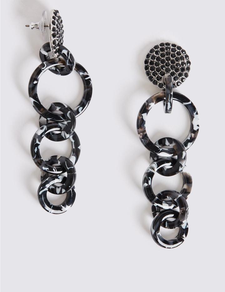 Marks & Spencer Sparkle Drop Earrings Black Mix